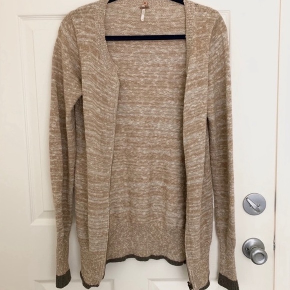 Free People Sweaters - Free People tan brown zip up cardigan